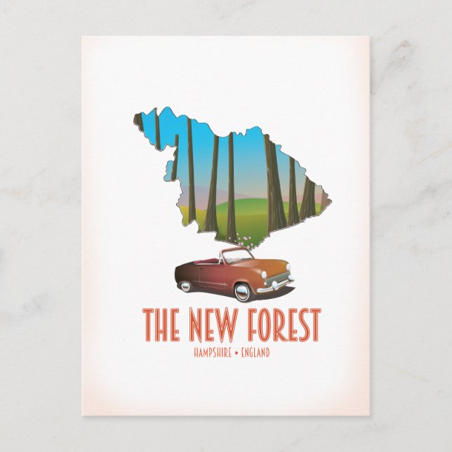 Postale Carte de la nouvelle forêt Hampshire Angleterre (Devant)
