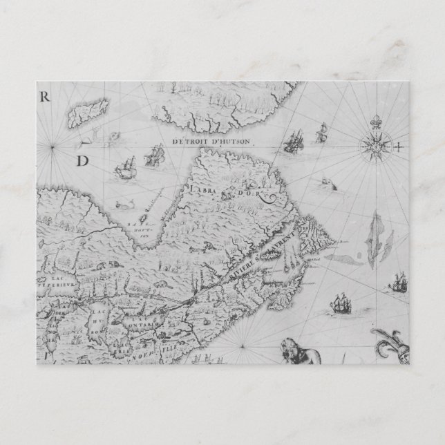 Postale Carte de la Nouvelle-France ou du Canada (Devant)
