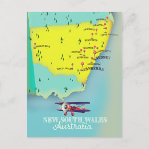 Postale Carte de la Nouvelle-Galles du Sud en Australie