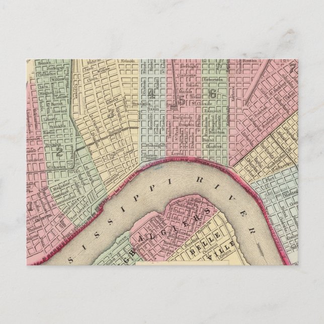 Postale Carte de la Nouvelle-Orléans par Mitchell (Devant)