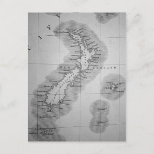 Postale Carte de la Nouvelle-Zélande