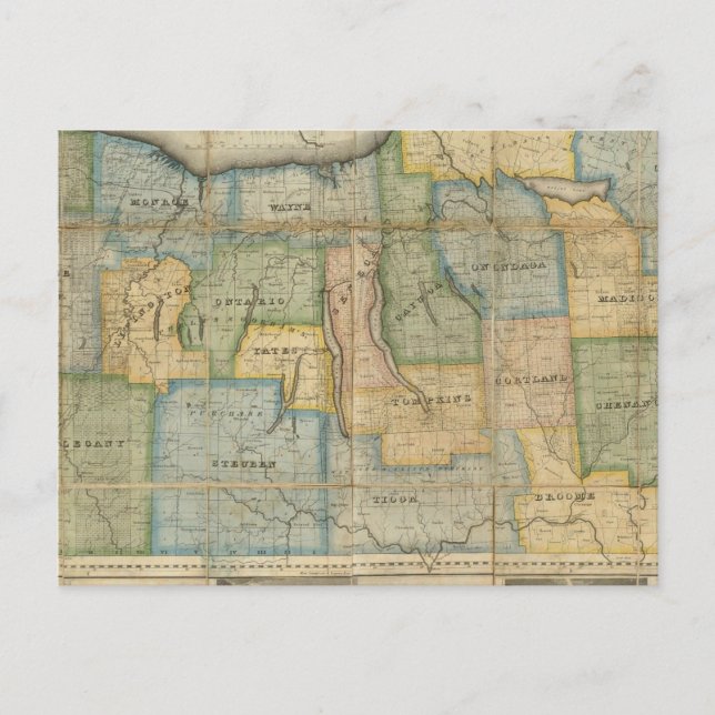 Postale Carte de la partie occidentale de l'État de New Yo (Devant)