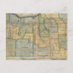 Postale Carte de la partie occidentale de l'État de New Yo