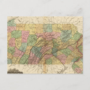 Postale Carte de la Pennsylvanie et du New Jersey