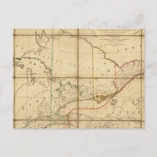 Postale Carte de la province du Haut-Canada