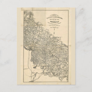 Postale Carte de la proximité de Richmond Virginia (1864)