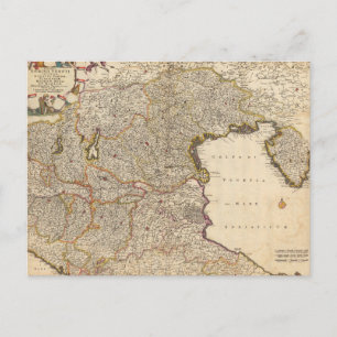Postale Carte de la région de Venise, Italie