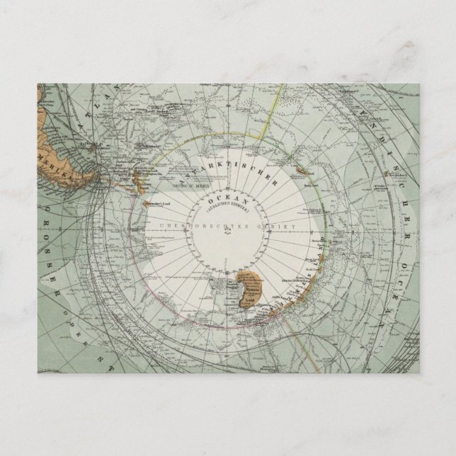 Postale Carte de la région du Polar du Sud (Devant)