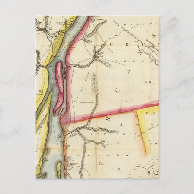 Postale Carte de la rivière Détroit et du pays adjacent (Devant)