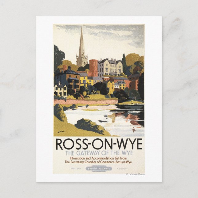 Postale Carte de la rivière Town British Railways (Devant)