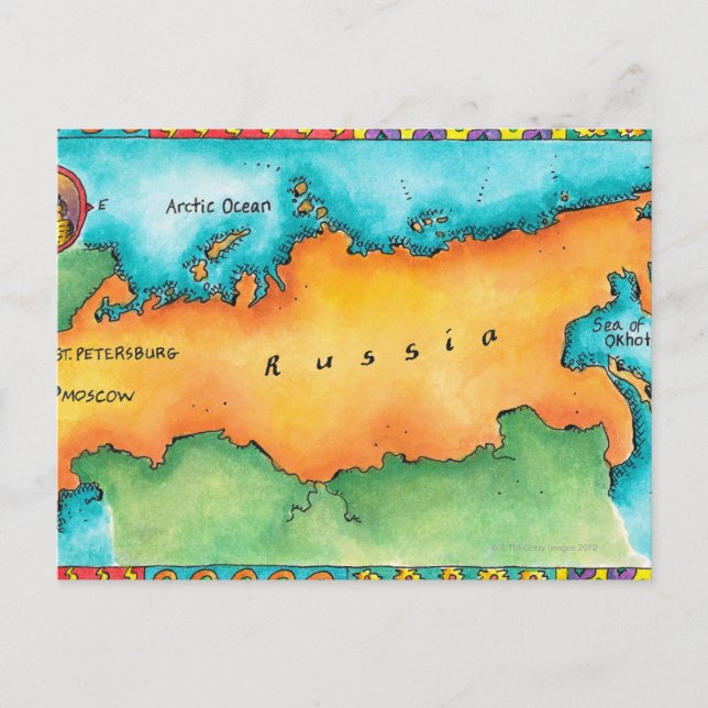 Postale Carte de la Russie (Devant)