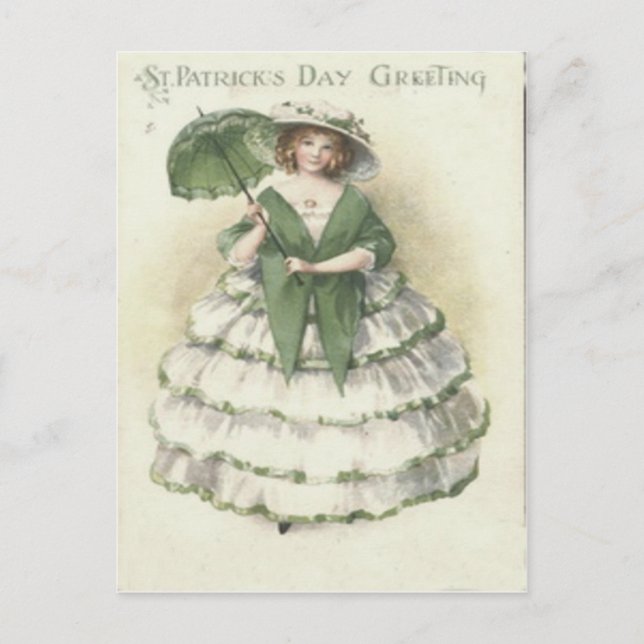 Postale Carte de la Saint-Patrick pour femme de style vict (Devant)