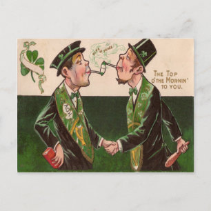 Postale Carte de la Saint-Patrick Vintage Pipes of Peace