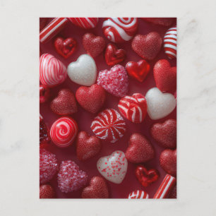 Postale Carte de la Saint-Valentin à motif de coeurs en pa