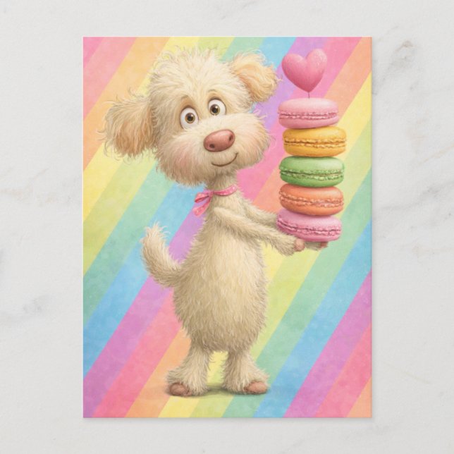 Postale Carte de la Saint-Valentin Caniche – Amour de chio (Devant)