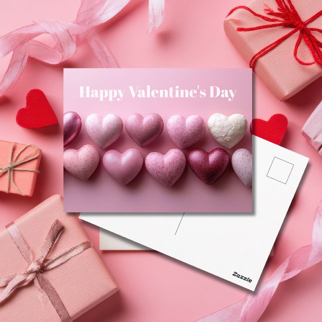 Postale Carte de la Saint-Valentin Cœurs de Bonbons Roses  (Créateur téléchargé)