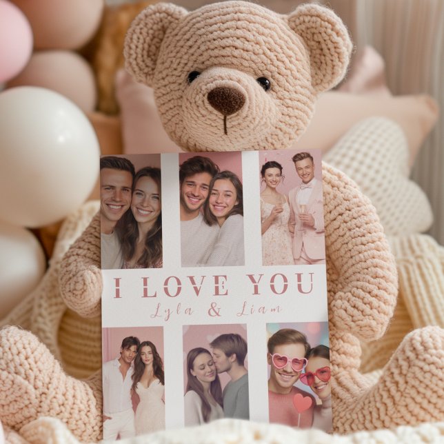 Postale Carte de la Saint-Valentin Collage de Photos de Co (Créateur téléchargé)