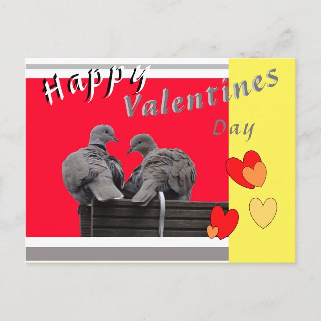 Postale Carte de la Saint-Valentin de tourtereaux mignons (Devant)