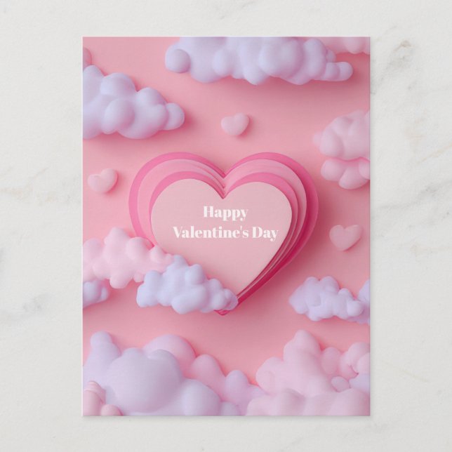 Postale Carte de la Saint-Valentin découpée en forme de cœ (Devant)