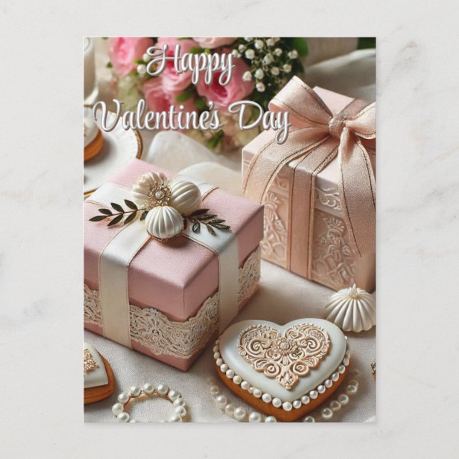 Postale Carte de la Saint-Valentin élégante vintage (Devant)