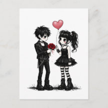 Carte de la Saint-Valentin gothique Romance sombre