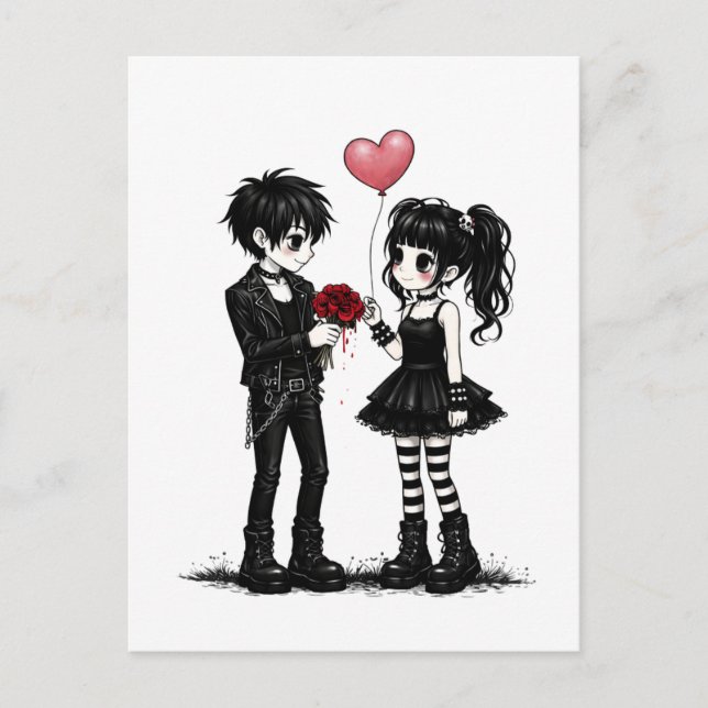 Postale Carte de la Saint-Valentin gothique Romance sombre (Devant)