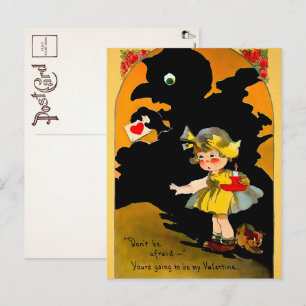 Postale Carte de la Saint-Valentin ombre rétro