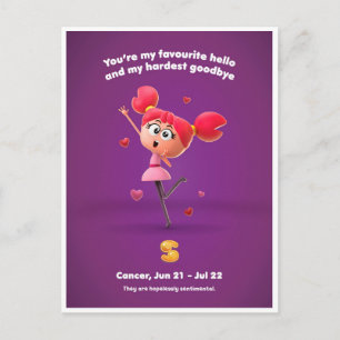 Postale Carte de la Saint-Valentin pour Cancer 