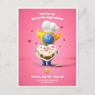 Postale Carte de la Saint-Valentin pour Taureau