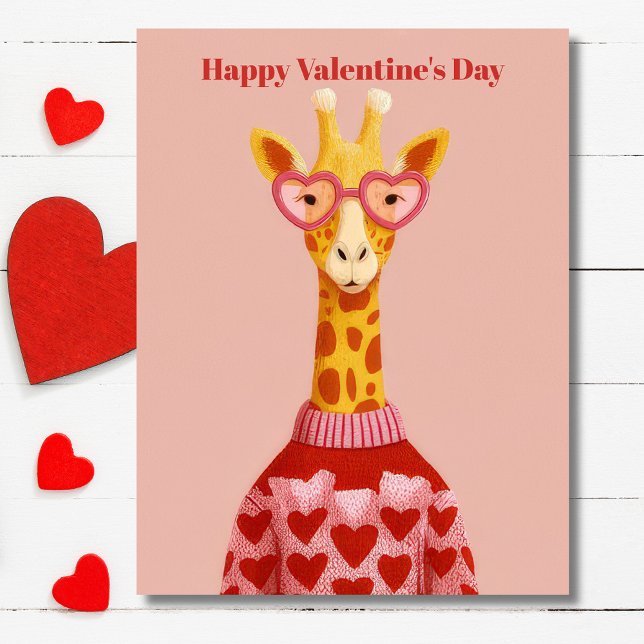 Postale Carte de la Saint-Valentin pullover coeurs de gira (Créateur téléchargé)