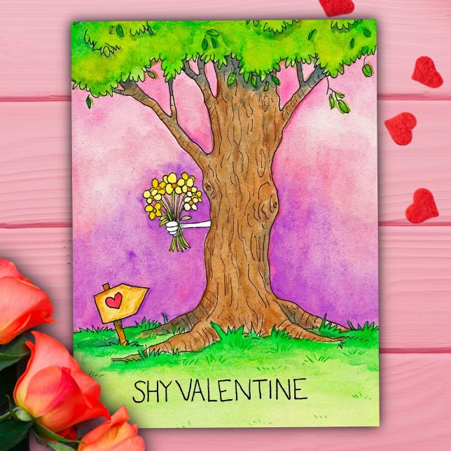 Postale Carte de la Saint-Valentin timide par Nicole Janes (Créateur téléchargé)