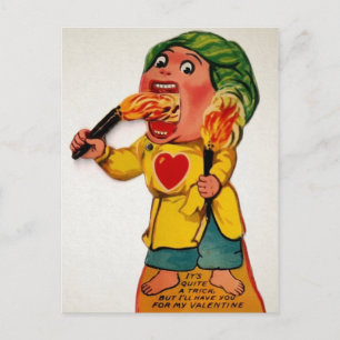 Postale Carte de la Saint-Valentin Vintage Fire Eater