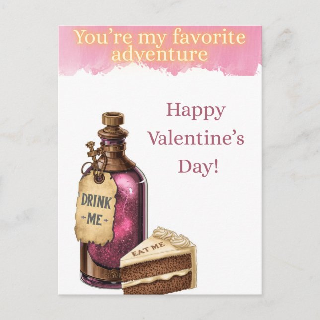 Postale Carte de la Saint-Valentin Wonderland - Aventure p (Devant)