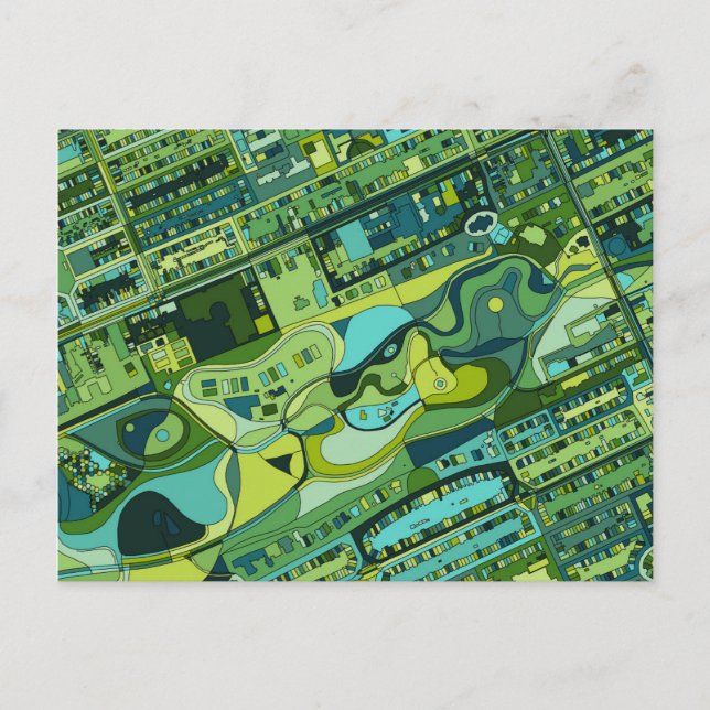 Postale Carte de la structure de la ville d'Amsterdam (Devant)