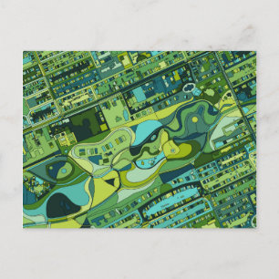 Postale Carte de la structure de la ville d'Amsterdam