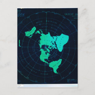 Postale Carte de la Terre plate (projection Azimuthal équi