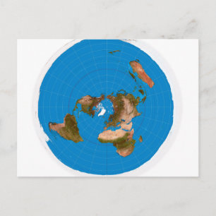 Postale Carte de la Terre plate - Projection de l'Equidist