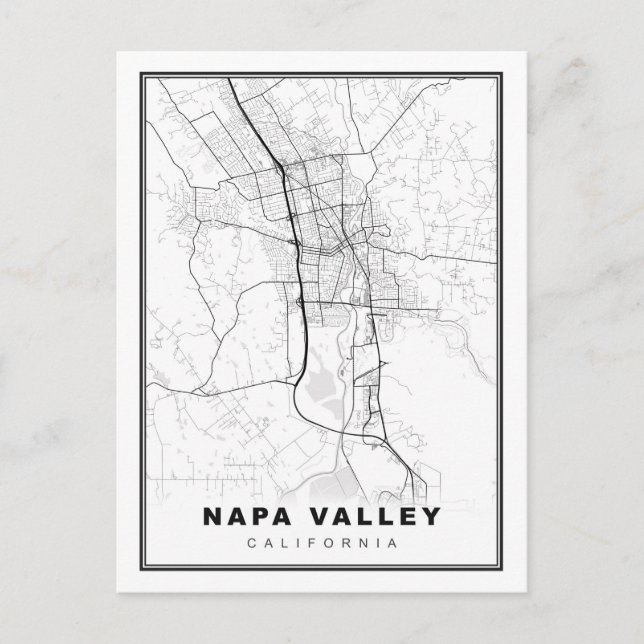 Postale Carte de la vallée de Napa (Devant)