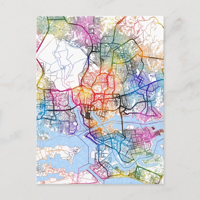 Postale Carte de la ville d'Abidjan Côte d'Ivoire (Devant)