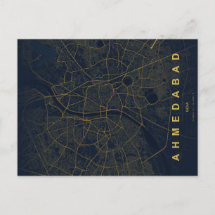 Postale Carte de la ville d'Ahmedabad en Inde, design mini