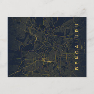 Postale Carte de la ville de Bengaluru en Inde, design min