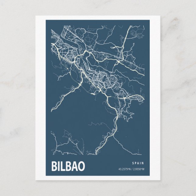 Postale Carte de la ville de Bilbao Espagne dessin au trai (Devant)