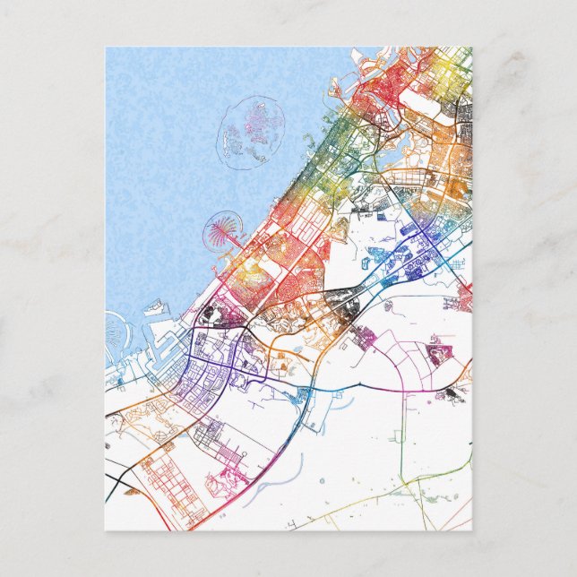 Postale Carte de la ville de Dubaï (Devant)
