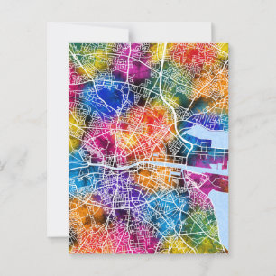 Postale Carte de la ville de Dublin Irlande