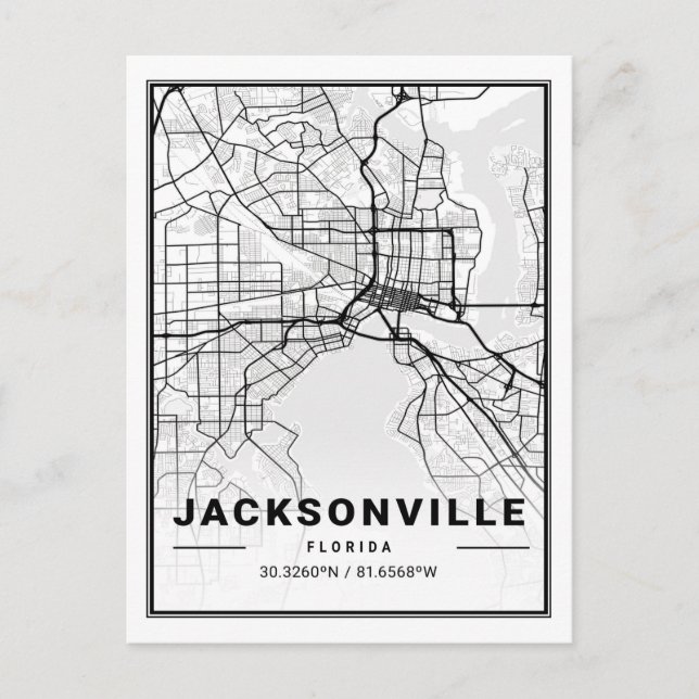 Postale Carte de la ville de Jacksonville Florida USA Trav (Devant)