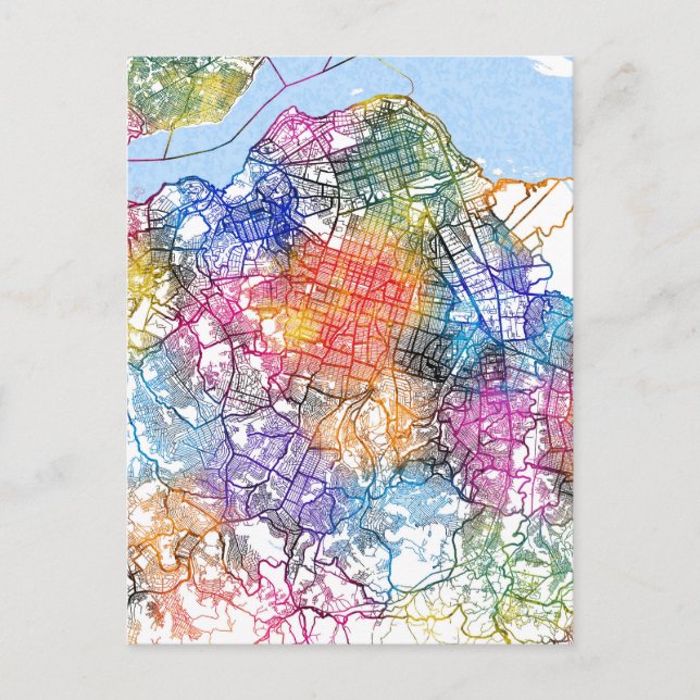 Postale Carte de la ville de Kinshasa RD Congo (Devant)