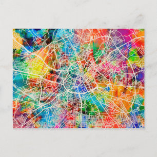 Postale Carte de la ville de Manchester England Street