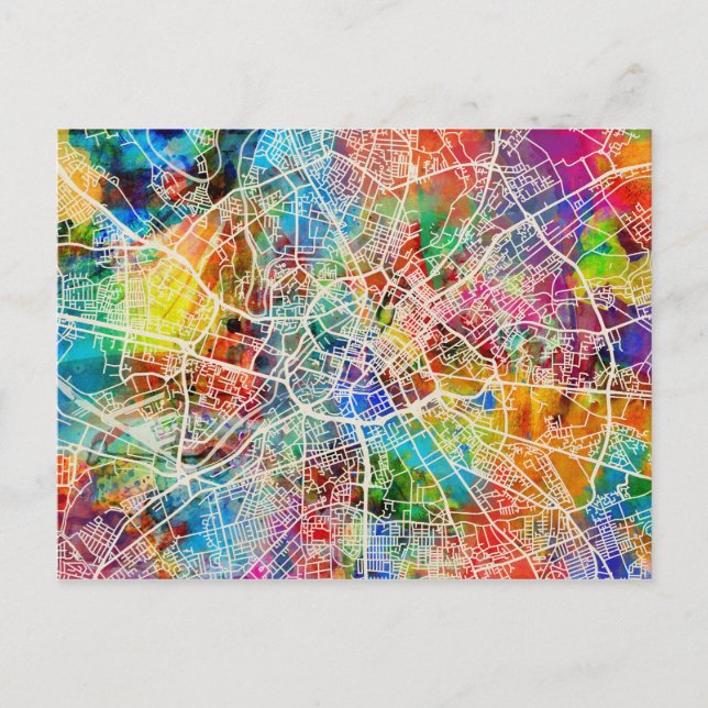 Postale Carte de la ville de Manchester England Street (Devant)