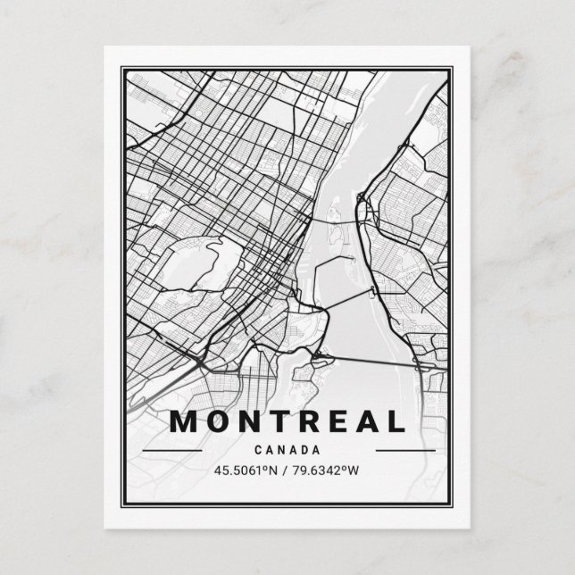 Postale Carte de la ville de Montréal Québec (Devant)
