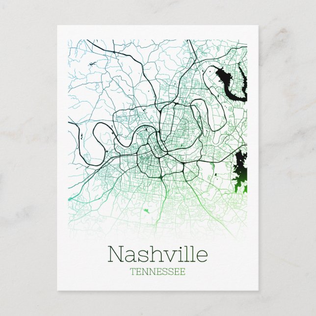 Postale Carte de la ville de Nashville (Devant)